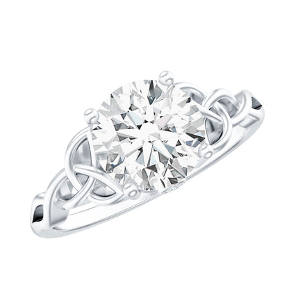 Certified Solitaire Moissanite Celtic Design Engagement Ring