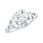 Solitaire Moissanite Celtic Knot Engagement Ring in Bezel Setting