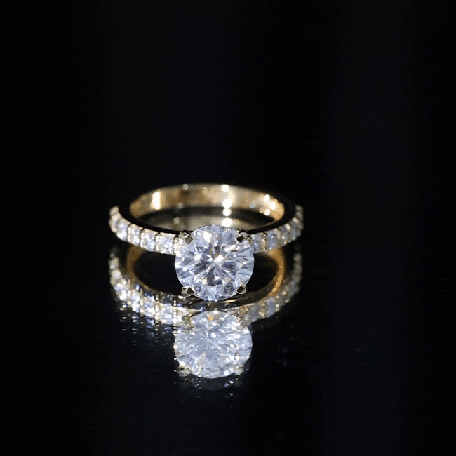 Certified 2 Carat Moissanite Solitaire Engagement Ring in Silver