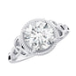 Brilliant Cut Moissanite Engagement Ring with Rope Frame