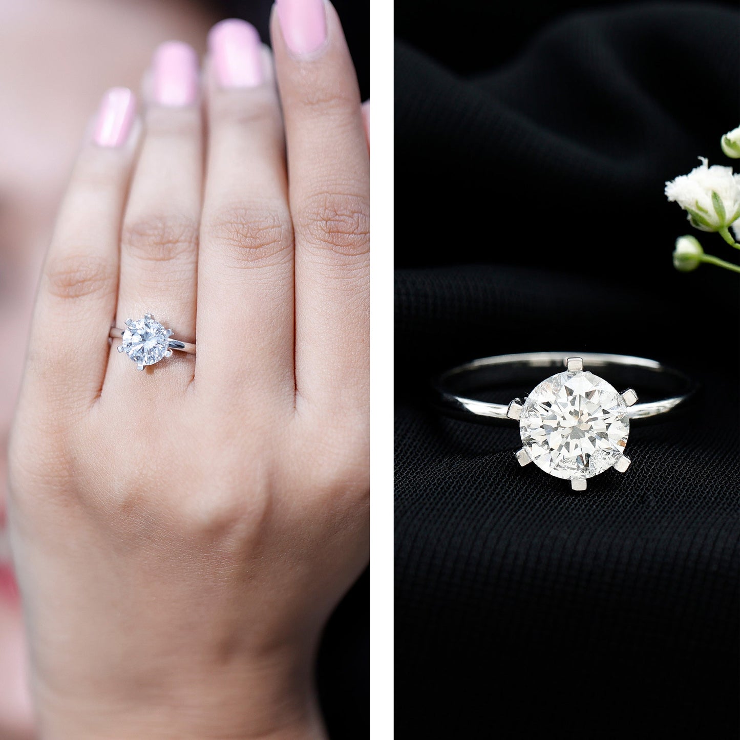 2 Carat Round Brilliant Cut Lab Grown Diamond Engagement Ring