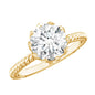 2 CT Moissanite Engagement Ring with Twisted Rope Band