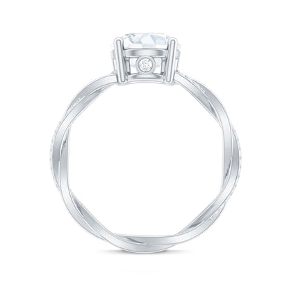 Round Cut Solitaire Moissanite Braided Engagement Ring