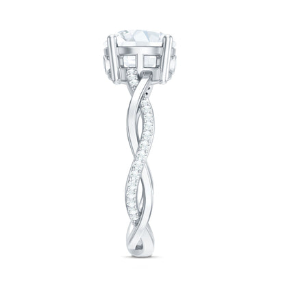 Round Cut Solitaire Moissanite Braided Engagement Ring