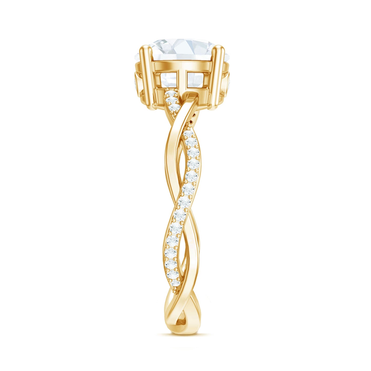 Round Cut Solitaire Moissanite Braided Engagement Ring
