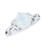 Genuine Moonstone Celtic Engagement Ring for Women