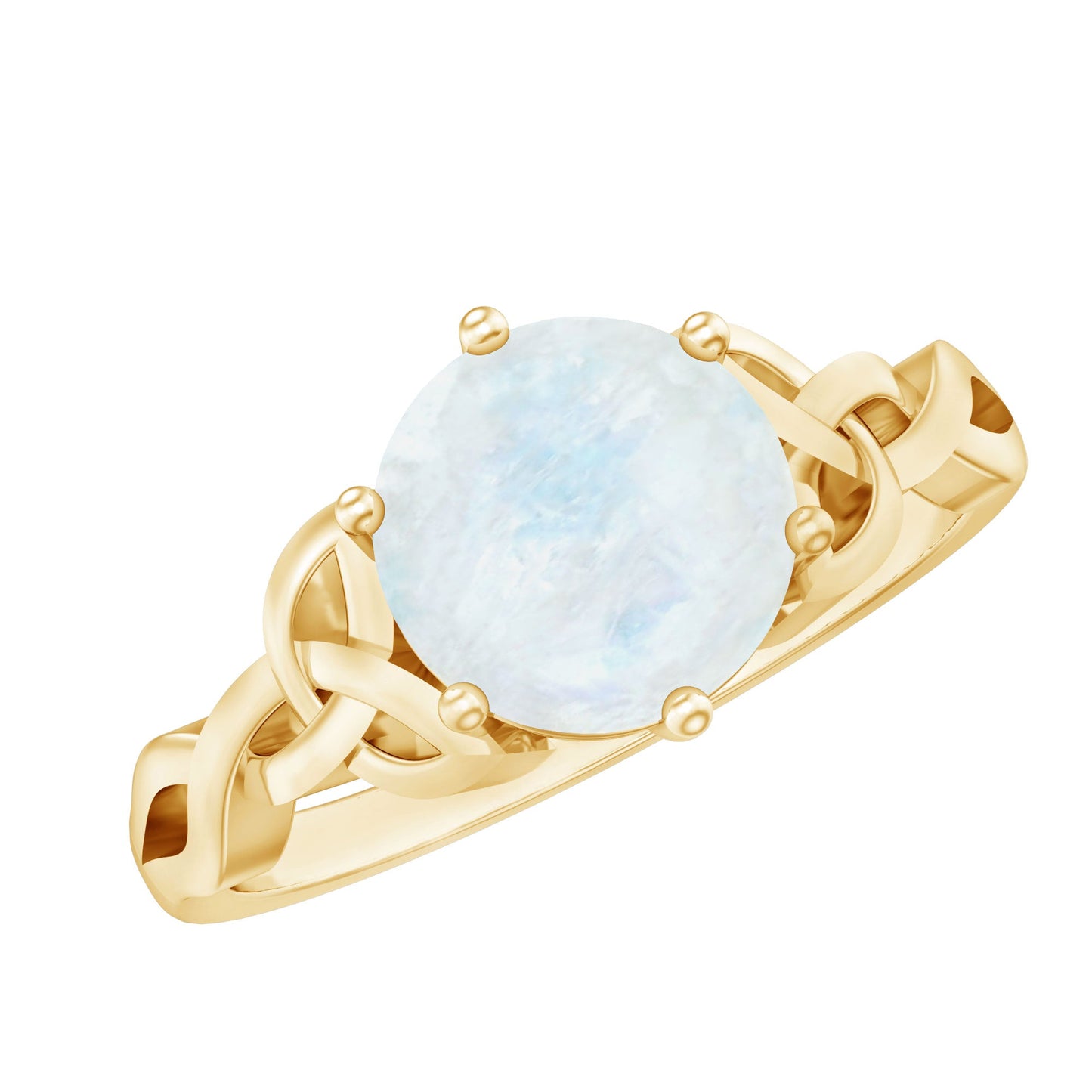 Genuine Moonstone Celtic Engagement Ring for Women
