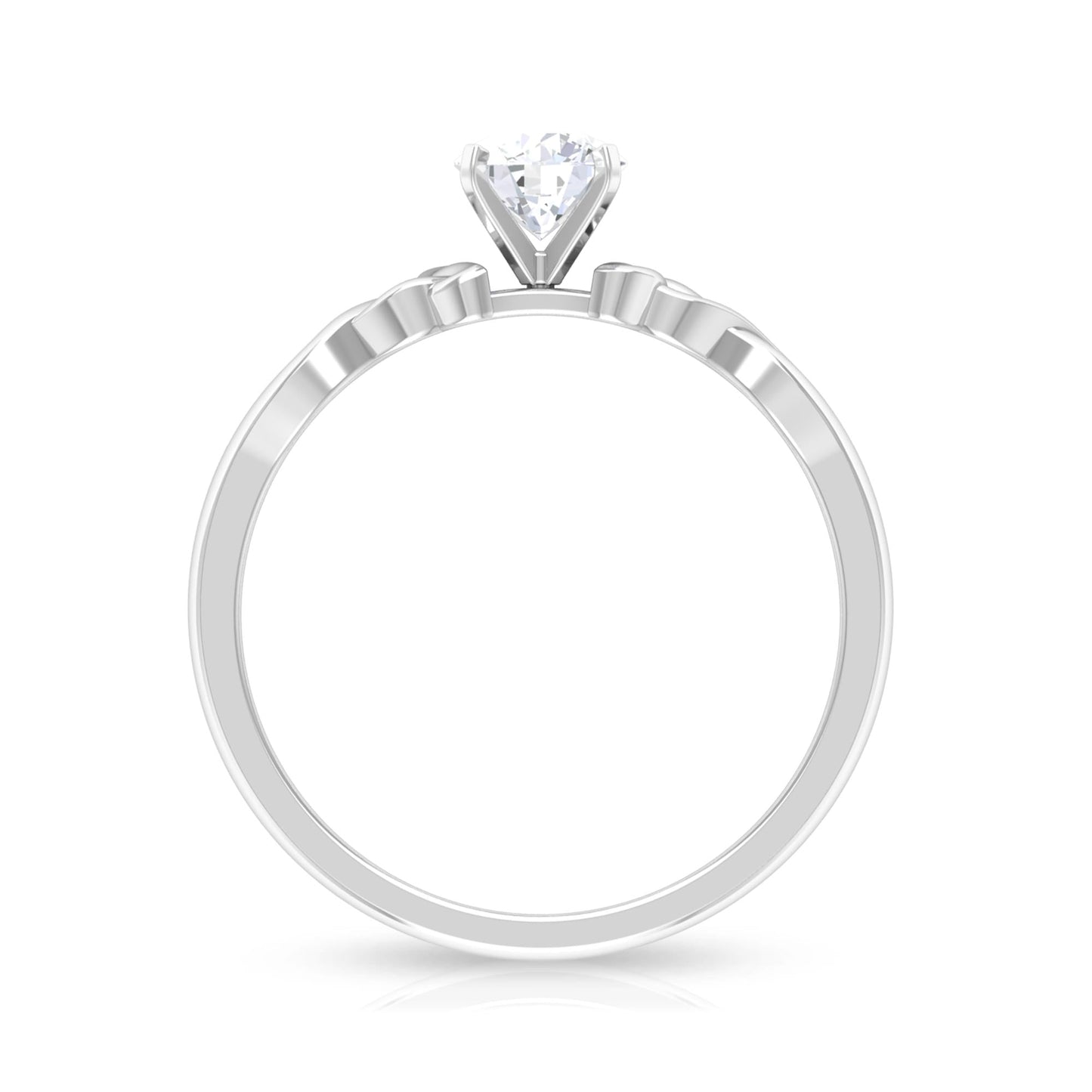 Round Moissanite Solitaire Celtic Promise Ring
