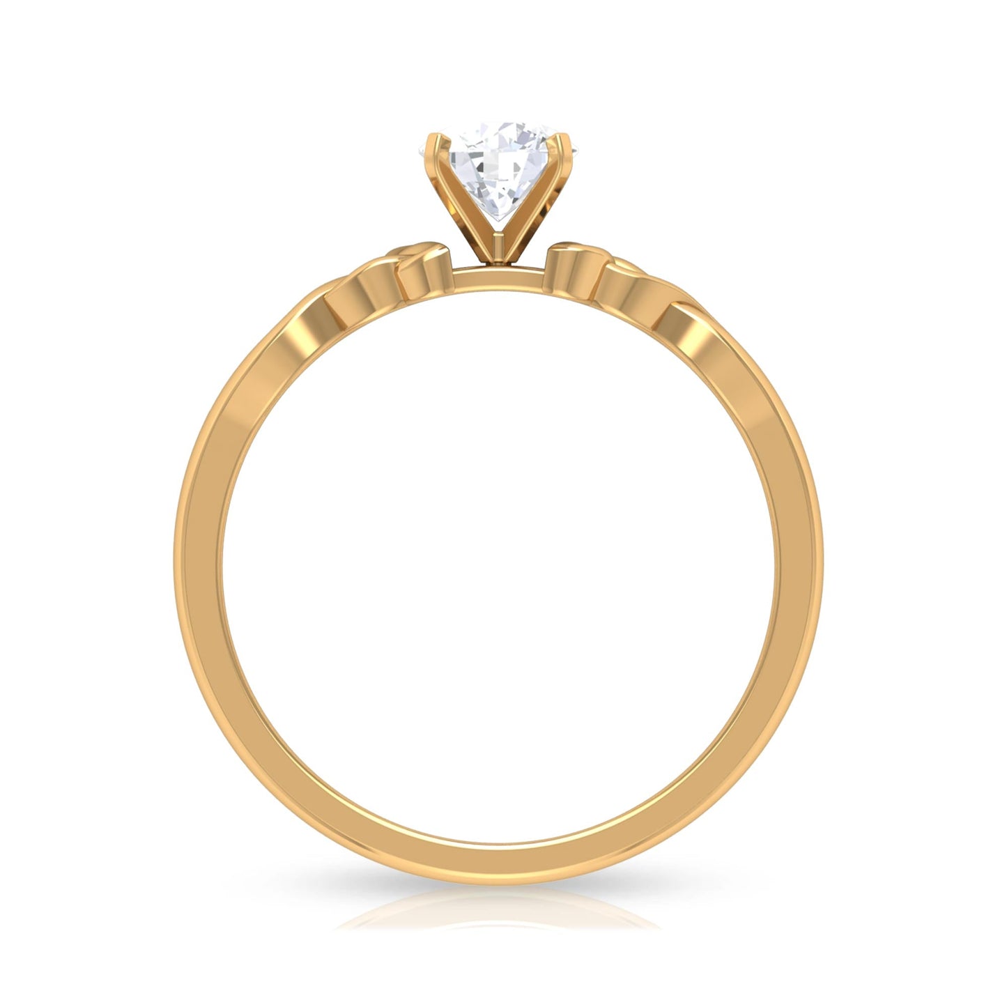 Round Moissanite Solitaire Celtic Promise Ring