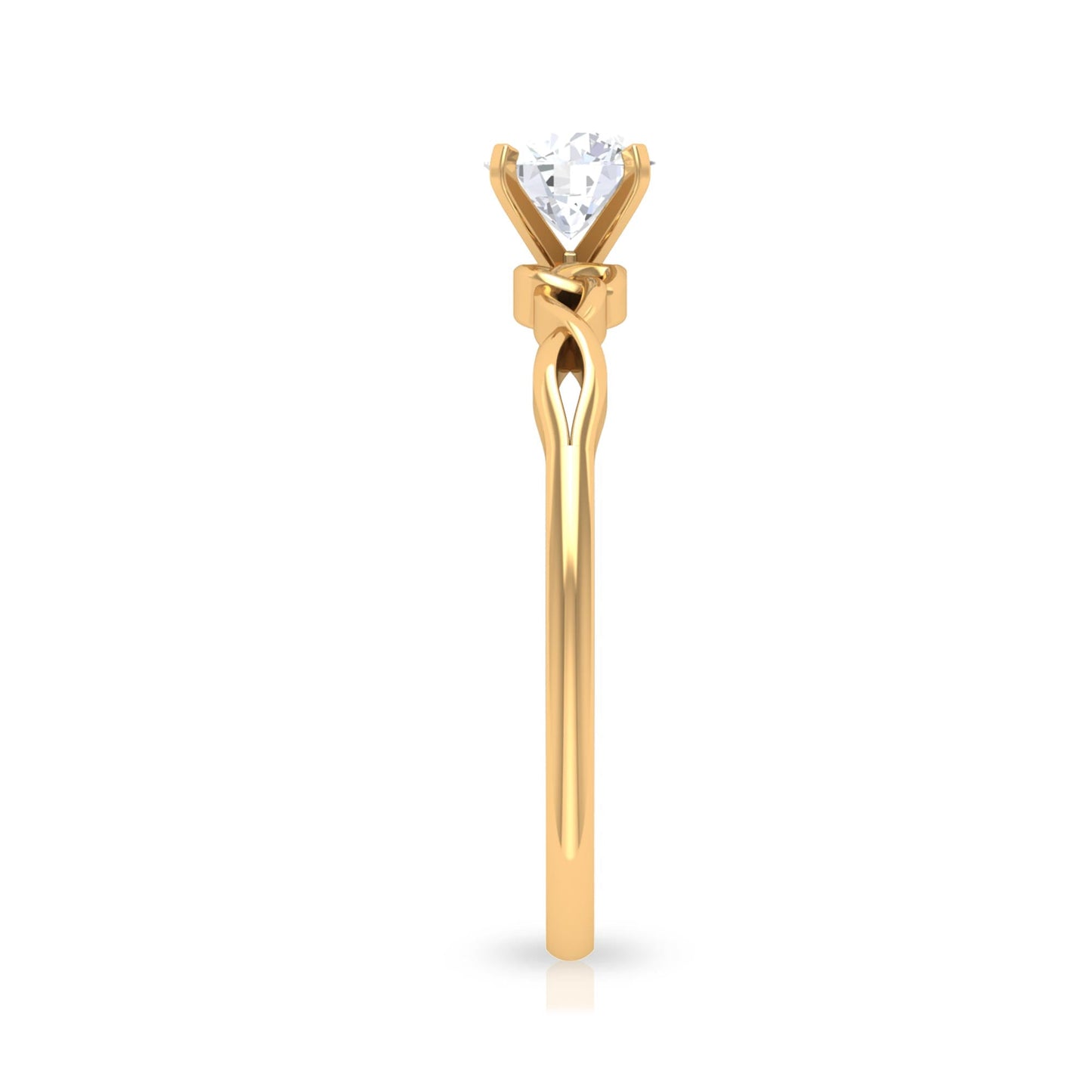 Round Moissanite Solitaire Celtic Promise Ring