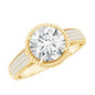 2 Carat Moissanite Round Cut Engagement Ring With Side Stones