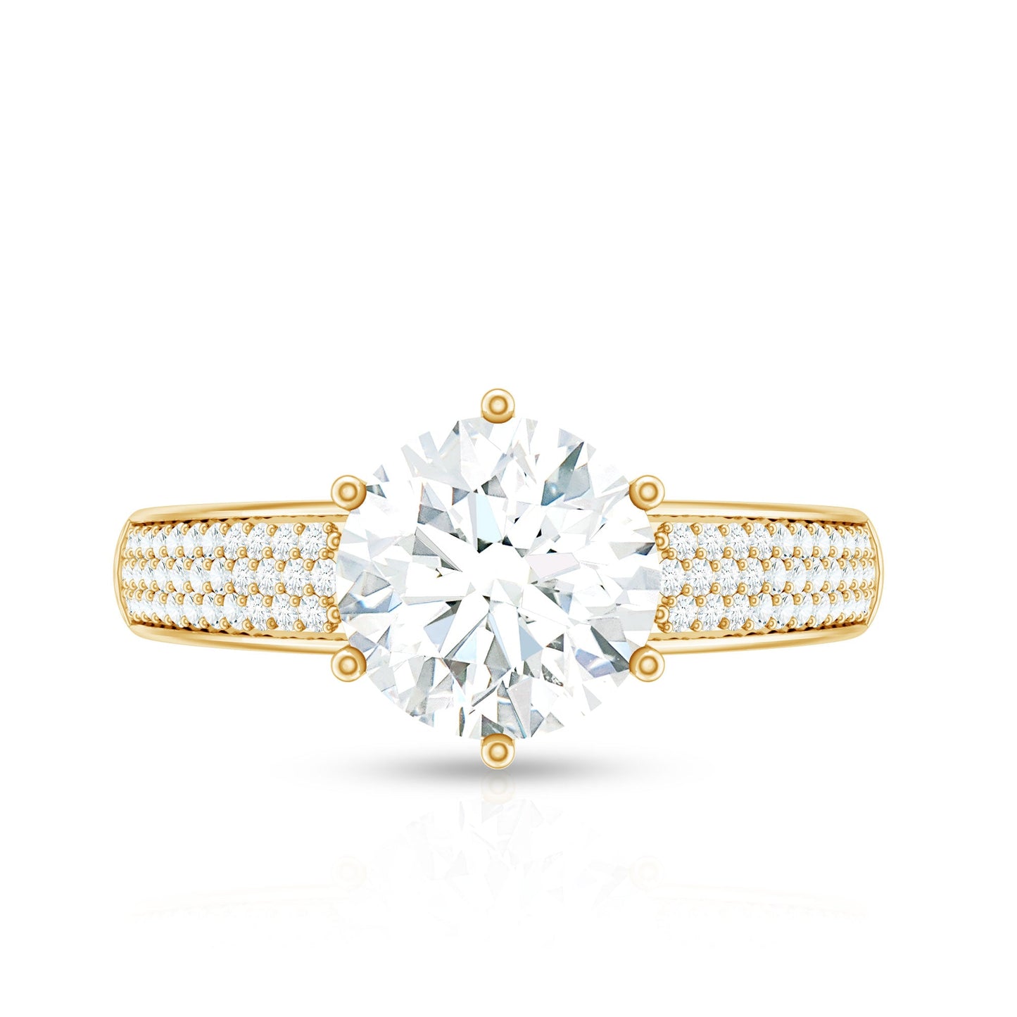 Certified Moissanite Side Stone Engagement Ring for Women