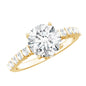 Solitaire Moissanite Engagement Ring with Side Stones