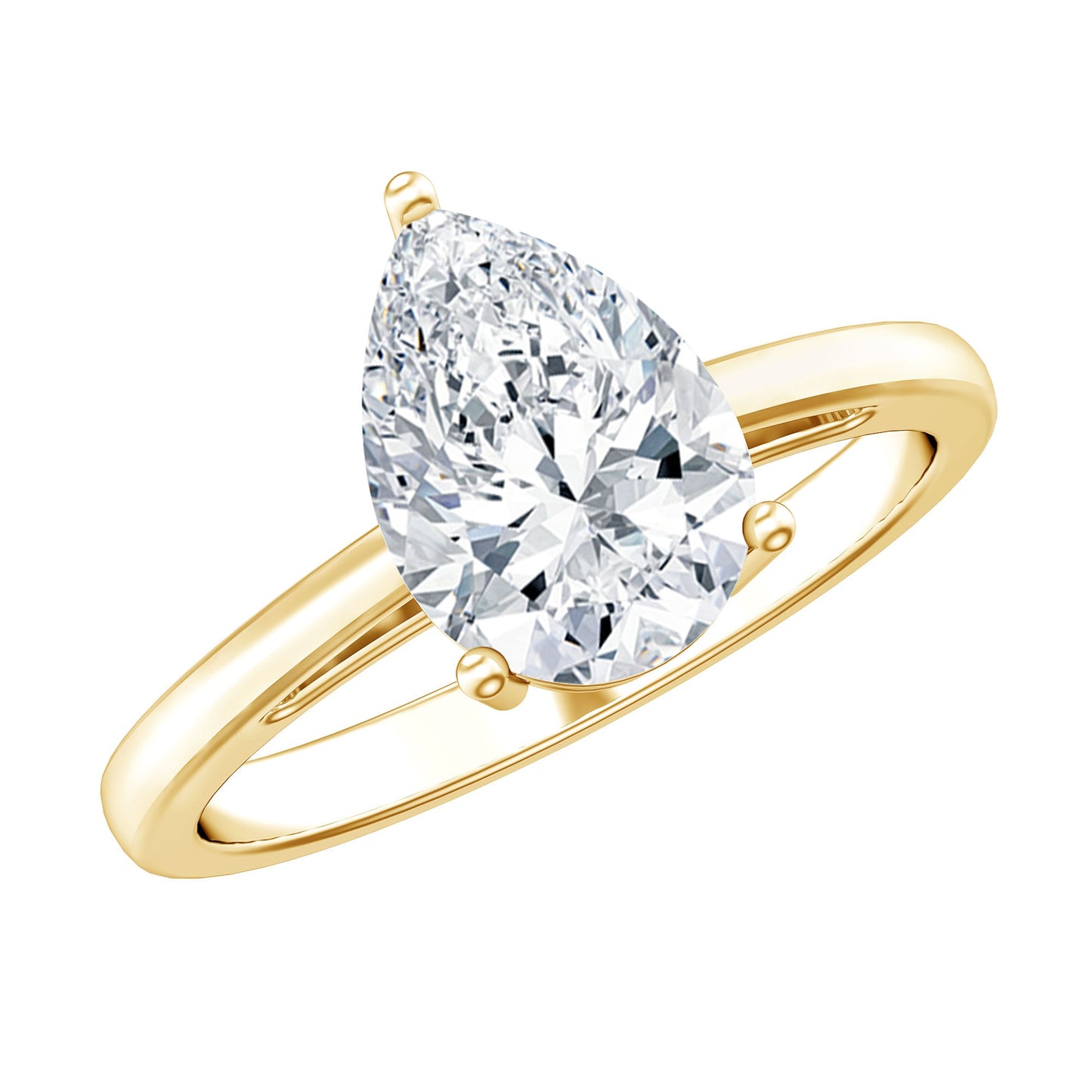 2 CT Moissanite Pear Shaped Engagement Ring for Women