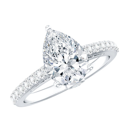 Certified 2.24 CT Moissanite Teardrop Engagement Ring For Her