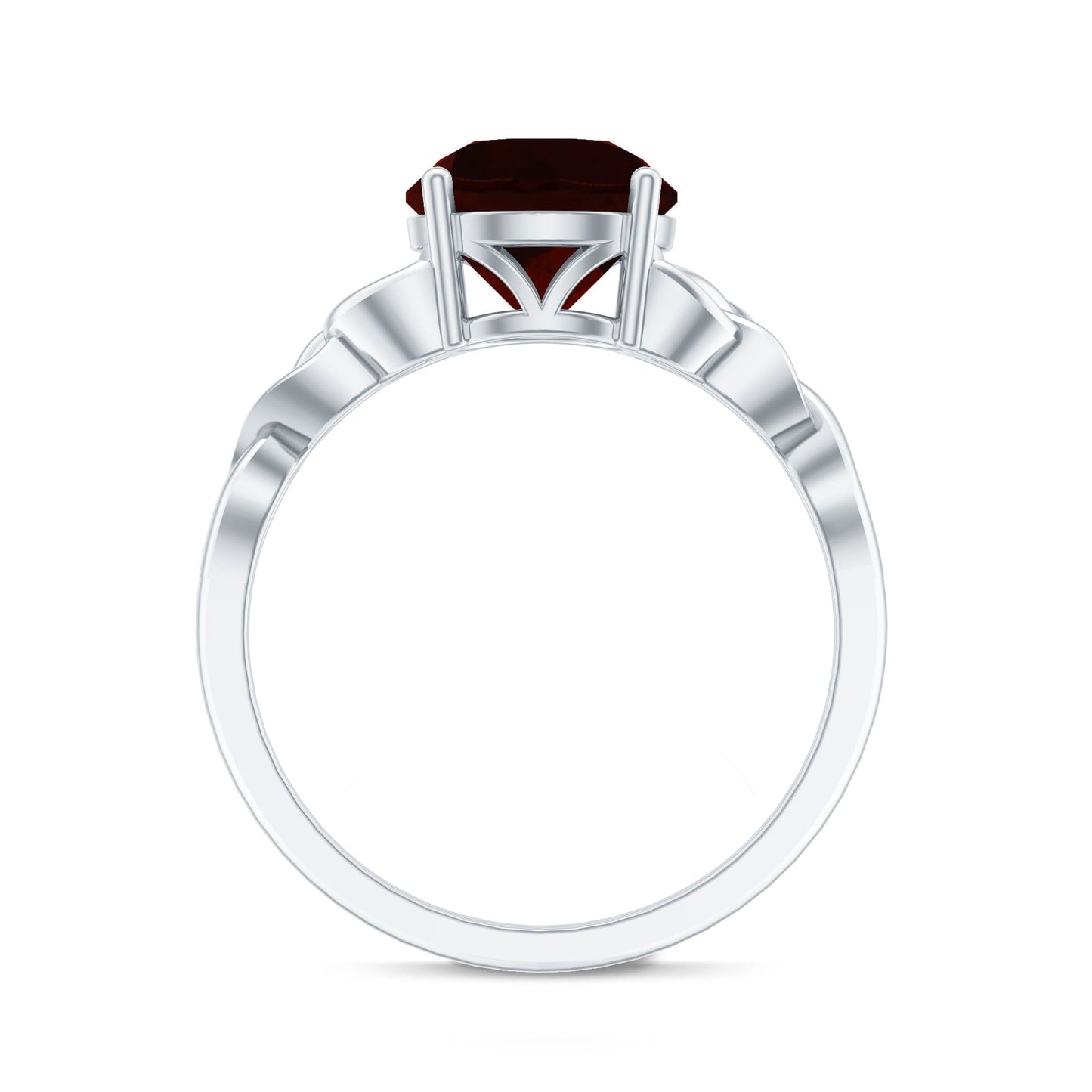 2.3 Carat Real Garnet Solitaire Engagement Ring with Celtic Knot