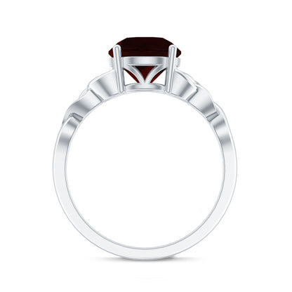 2.3 Carat Real Garnet Solitaire Engagement Ring with Celtic Knot