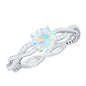 Certified Real Ethiopian Opal Diamond Pre Engagement Ring with Braided Shank