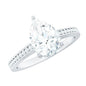 Solitaire Moissanite Pear Engagement Ring with Certificate