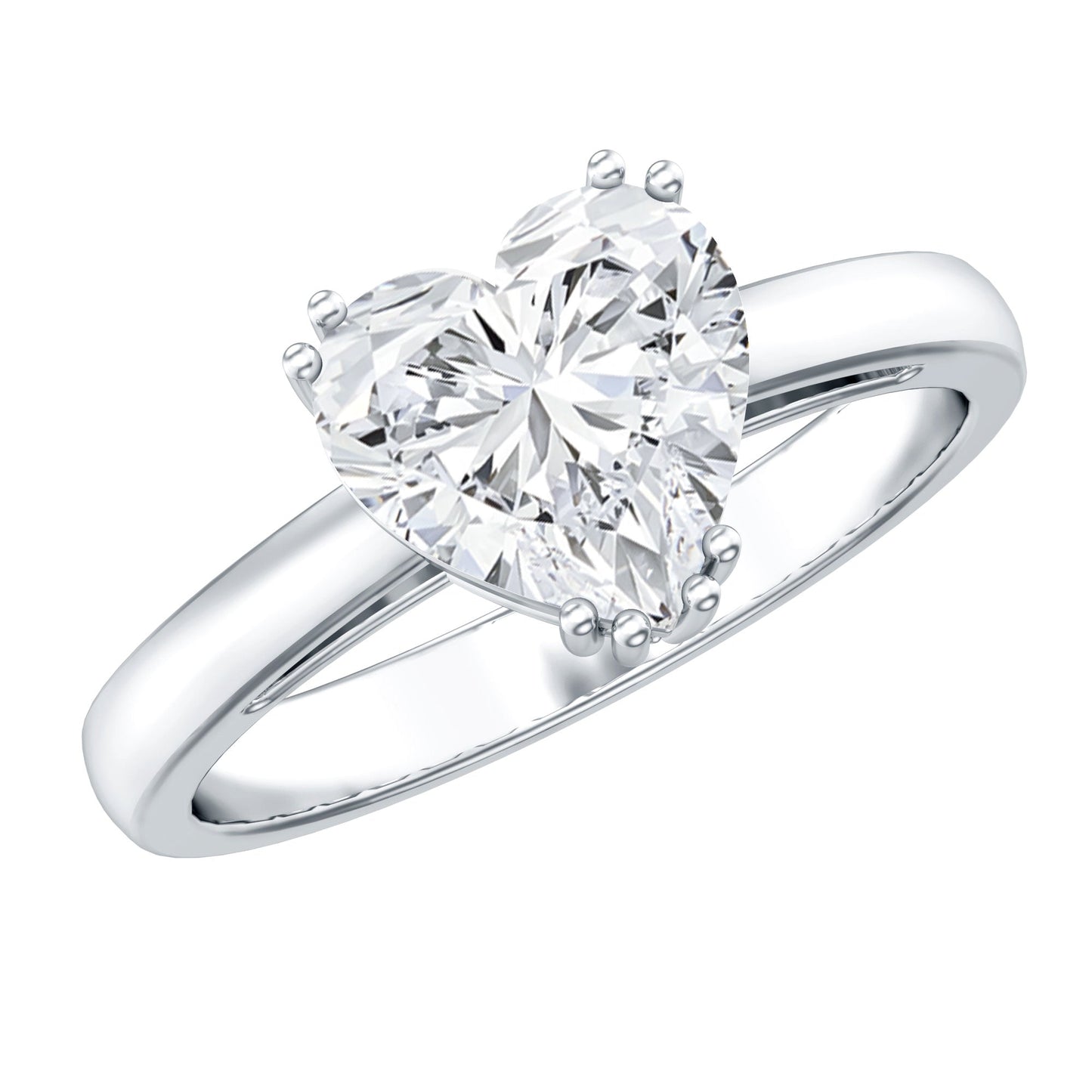 Certified Solitaire Moissanite Heart Engagement Ring For Women