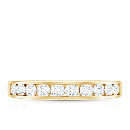 Channel Set Moissanite Half Eternity Band Ring