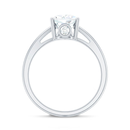 Pear Shaped Moissanite Split Shank Engagement Ring