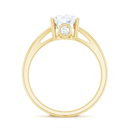 Pear Shaped Moissanite Split Shank Engagement Ring