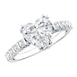 Certified 2 Carat Moissanite Heart Engagement Ring with Side Stones