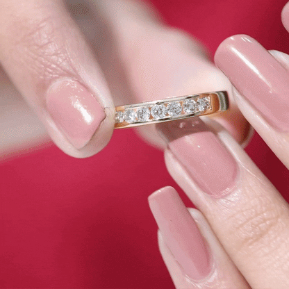 Diamond Seven Stone Band Ring in Channel Setting
