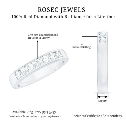 Diamond Seven Stone Band Ring in Channel Setting