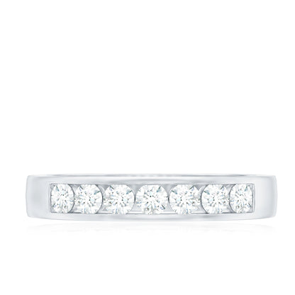 Diamond Seven Stone Band Ring in Channel Setting