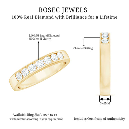 Diamond Seven Stone Band Ring in Channel Setting