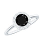 1.3 Carat Lab Created Black and White Diamond Halo Engagement Ring
