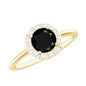 1.3 Carat Lab Created Black and White Diamond Halo Engagement Ring