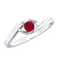 Natural Red Ruby Promise Ring with Bypass Shank