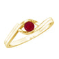 Natural Red Ruby Promise Ring with Bypass Shank