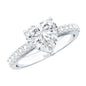 2 CT Moissanite Heart Engagement Ring With Side Stones