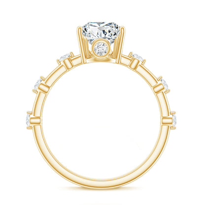 Pear Shaped Moissanite Engagement Ring with Spaced Accent