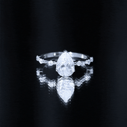Pear Shaped Moissanite Big Engagement Ring For Women