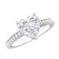 Moissanite 2 Carat Heart Engagement Ring with Side Stones
