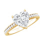 Moissanite 2 Carat Heart Engagement Ring with Side Stones