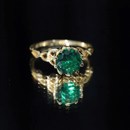 Lotus Basket Set Lab Grown Emerald Knot Engagement Ring