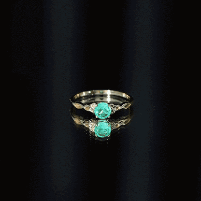 Solitaire Round Emerald Promise Ring with Celtic Band