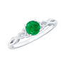 Solitaire Round Emerald Promise Ring with Celtic Band