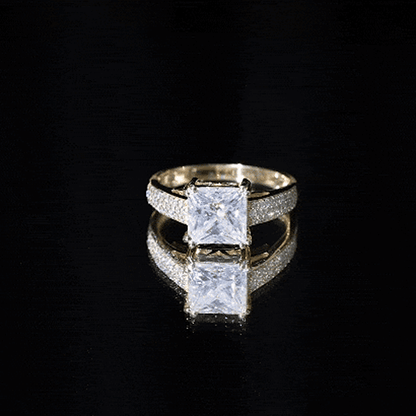 Princess Cut Moissanite Engagement Ring With Certificate