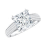 3 Carat Princess Cut Moissanite Side Stone Engagement Ring