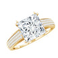 3 Carat Princess Cut Moissanite Side Stone Engagement Ring