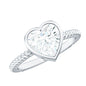 Bezel Set Moissanite Heart Engagement Ring with Twisted Rope Band