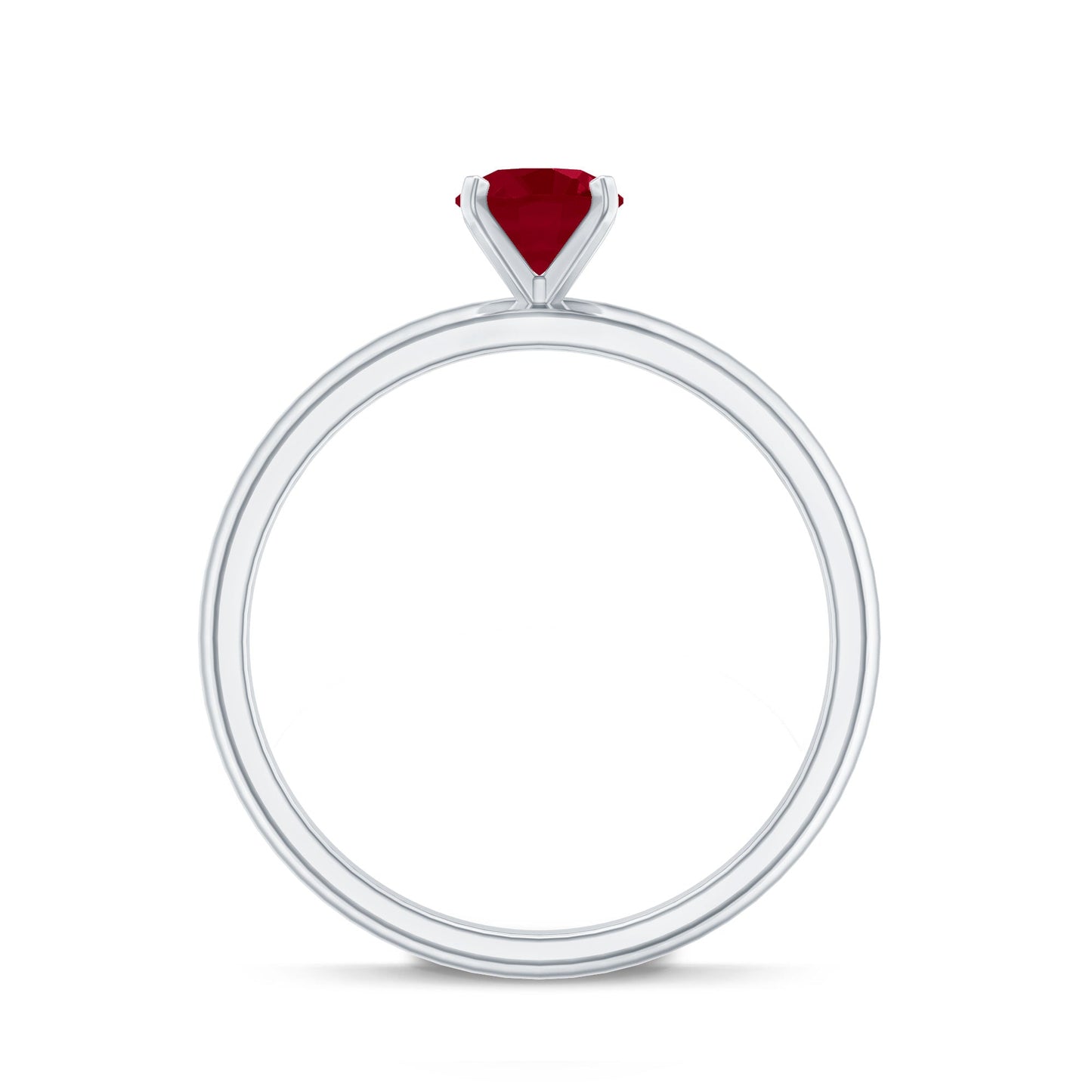 0.6 Carat July Birthstone Ruby Solitaire Ring in Peg Head Setting