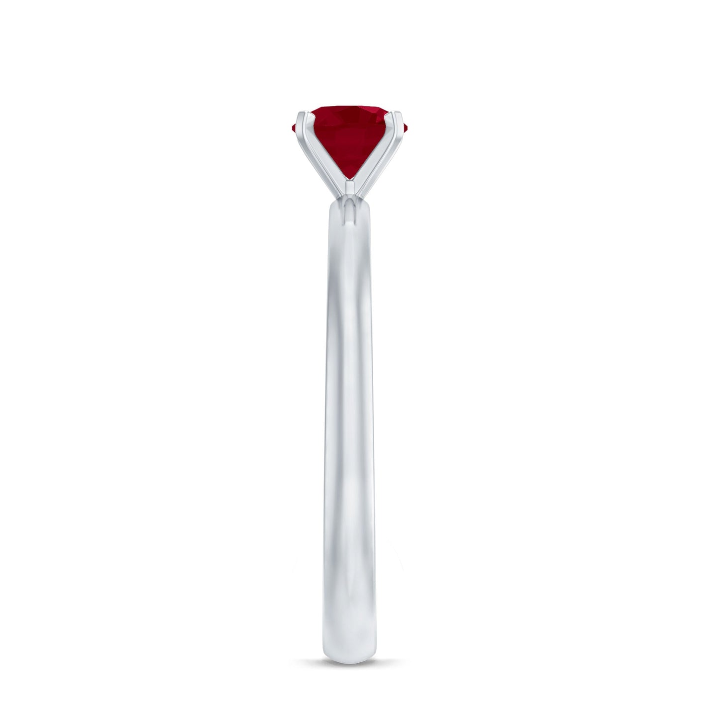 0.6 Carat July Birthstone Ruby Solitaire Ring in Peg Head Setting